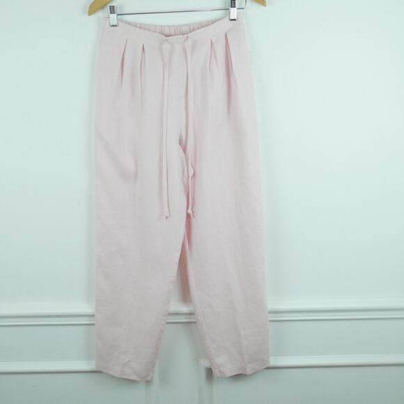 Vintage P medium Pants 100% Linen Powder Pink Pastel 90s Coastal Minimal NWT - Picture 1 of 9